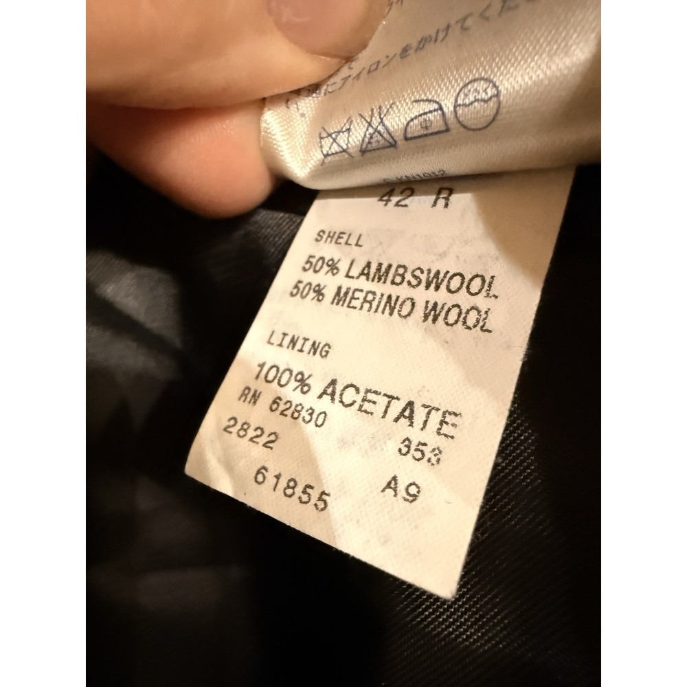 Lands End 42R Gray Herringbone Merino & Lambswool Tweed Blazer Jacket Sport Coat - Picture 7 of 16